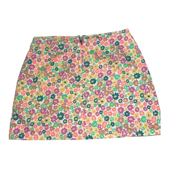 Wild Fable Women's Notch Front Floral Print Jean Mini Skirt  Stretch Size 8 - Picture 1 of 7